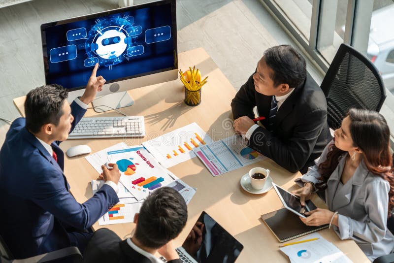 Chatbot-Software-Anwendung für moderne Online-Geschäfte lizenzfreie stockfotografie