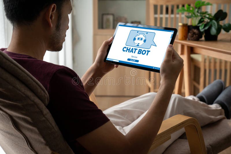Chatbot-Software-Anwendung für moderne Online-Geschäfte stockbild