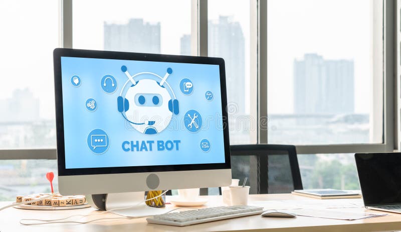 Chatbot-Software-Anwendung für moderne Online-Geschäfte stockbilder