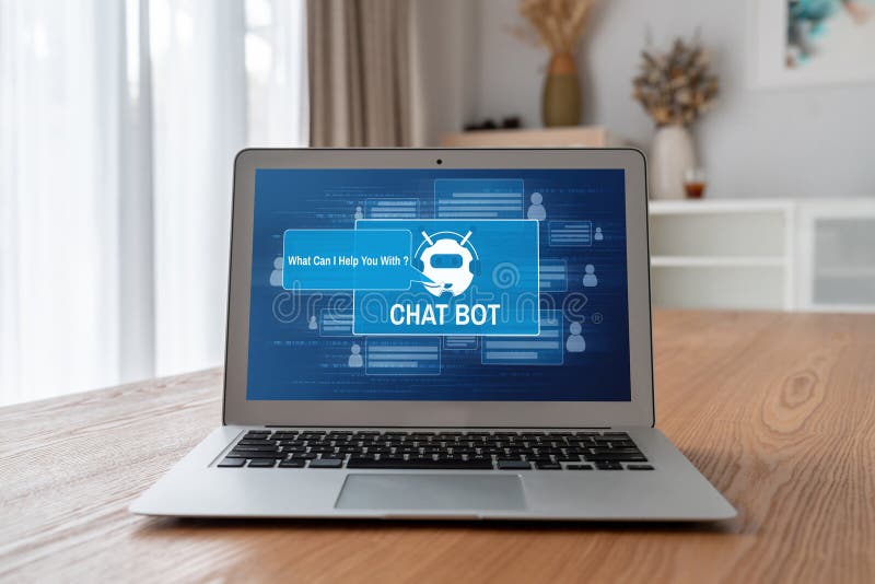 Chatbot software applicativo per un business online mobile immagini stock libere da diritti