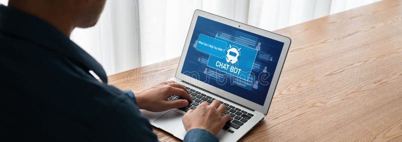Chatbot software applicativo per un business online mobile immagini stock