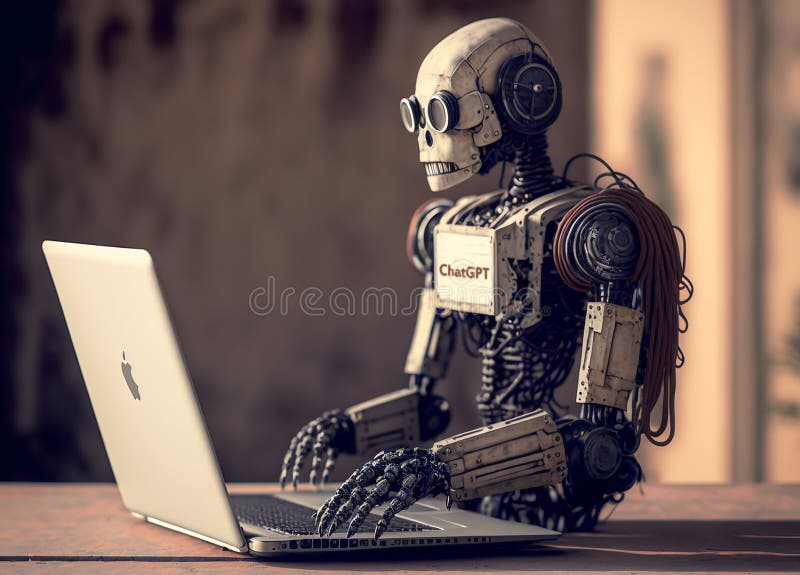 Chatbot typing text using ChatGPT stock photos