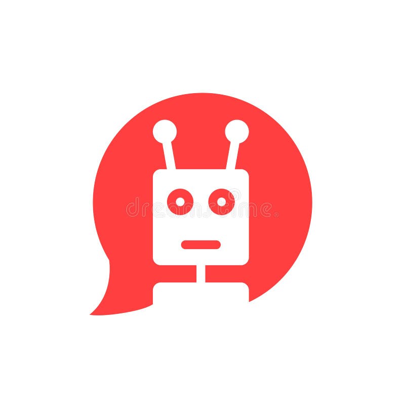 Chatbot w czerwonym mowa bąblu ilustracja wektor Chatbot w czerwonym mowa bąblu ilustracja wektor