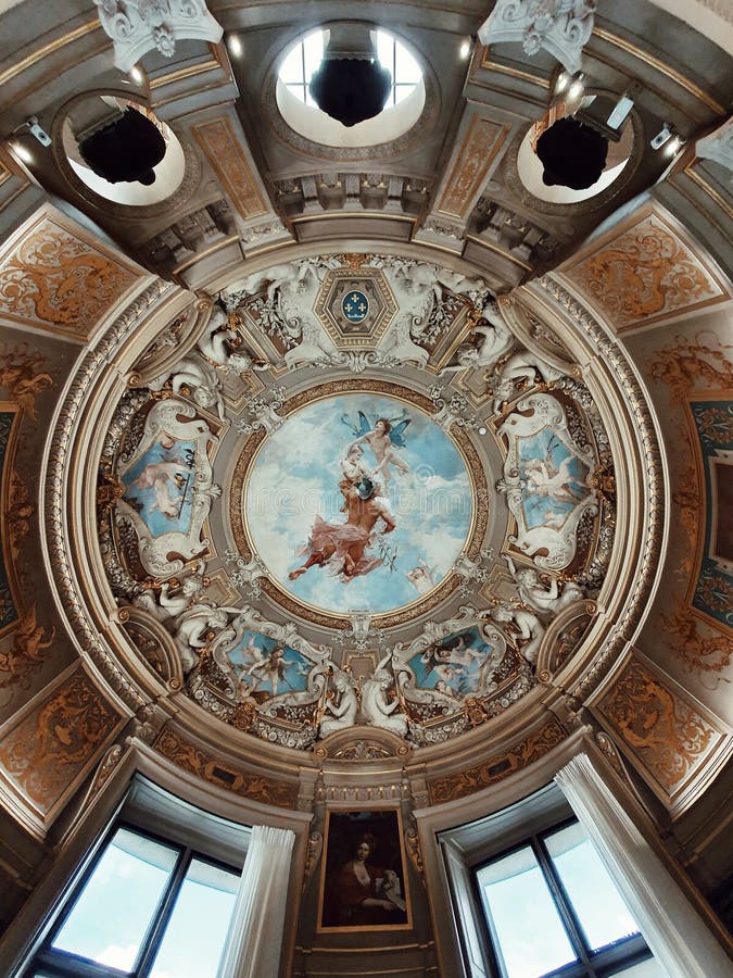 Chateau de chantilly, άποψη ενός από τους εσωτερικούς χώρους του πιο όμορφου κάστρου της Γαλλίας, Chantilly, Picardie, Γαλλία στοκ φωτογραφία