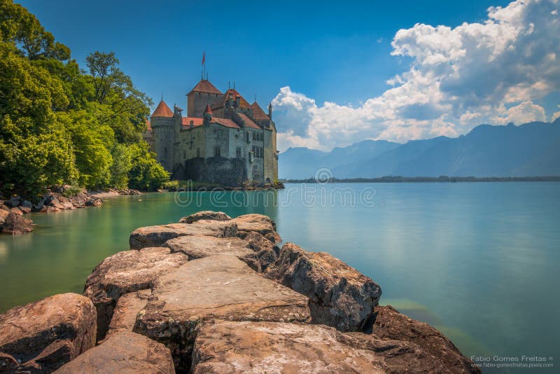 Chateau DE Chillon royalty-vrije stock foto Chateau DE Chillon royalty-vrije stock foto