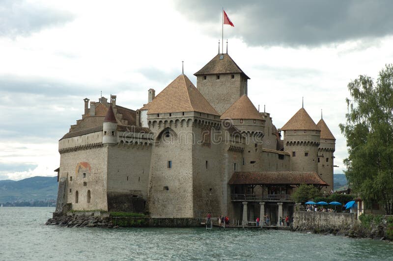 Chateau de Chillon Montreux vicina in Svizzera fotografia stock Chateau de Chillon Montreux vicina in Svizzera fotografia stock