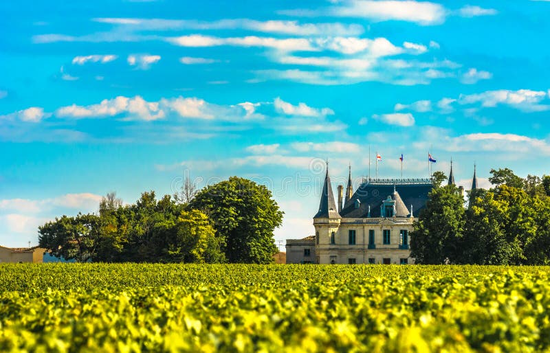 Chateau und Weinberg in Margaux, Bordeaux, Frankreich