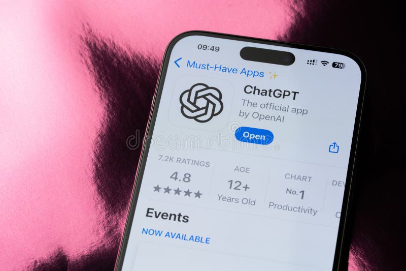 ChatGPT mobile application ranking royalty free stock photo