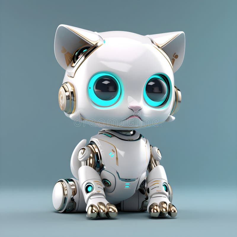 Surpris Robot Chaton Machine Caractère Électronique Jouet Interactif Robot  Chat Isolé Sur Un Fond Bleu Concept De Haute Technologie Animal De  Compagnie Du Futur Concept D'IA Génératif De Maison Électronique Banque  D'Images