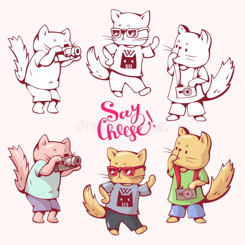 Chats de bande dessinée illustration de vecteur Chats de bande dessinée illustration de vecteur