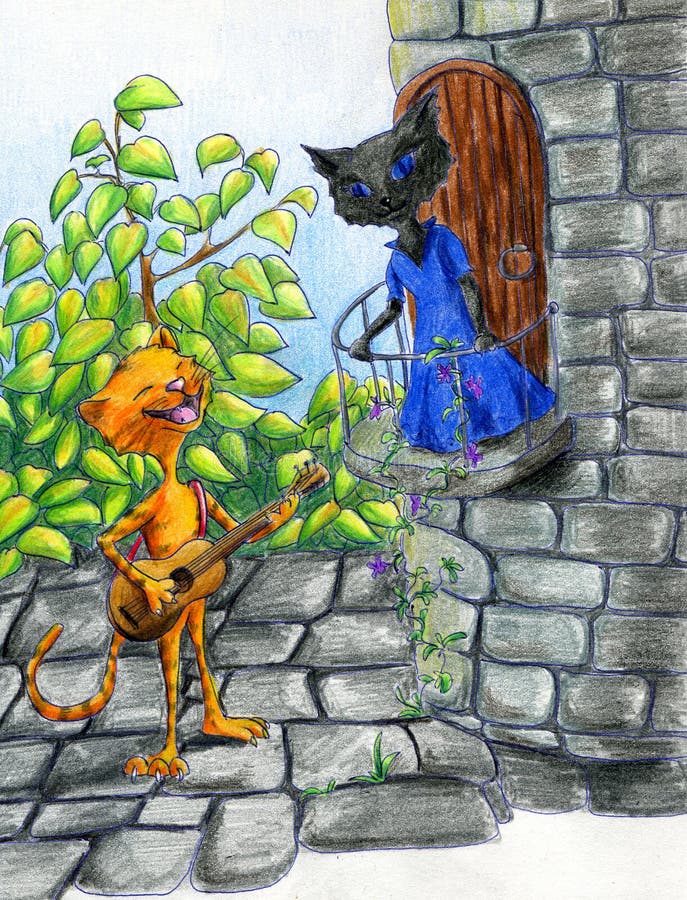 Chats romantiques illustration de vecteur Chats romantiques illustration de vecteur