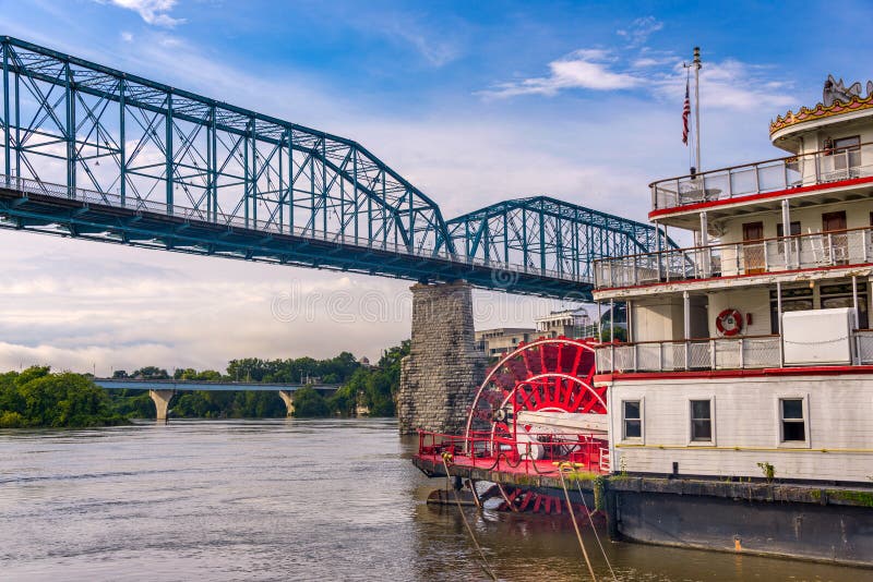 Chattanooga, Tennessee, USA riverfront and steamboat. Chattanooga, Tennessee, USA riverfront and steamboat.