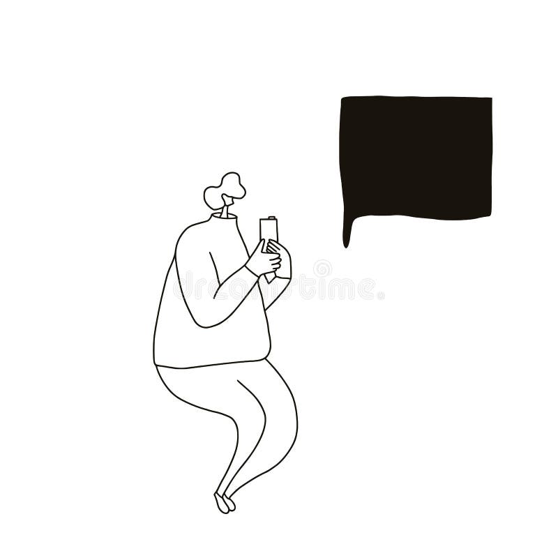 Chatting People With Mobile Phone. Vector Person Stock Vector ...