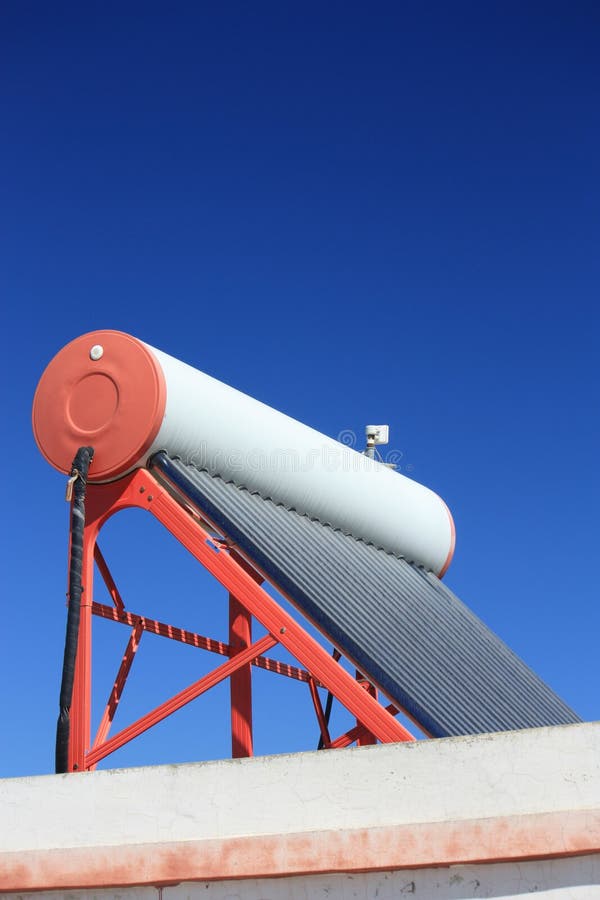 Solar water Heating System on the Roof of a Mediterranean house. Solar water Heating System on the Roof of a Mediterranean house.