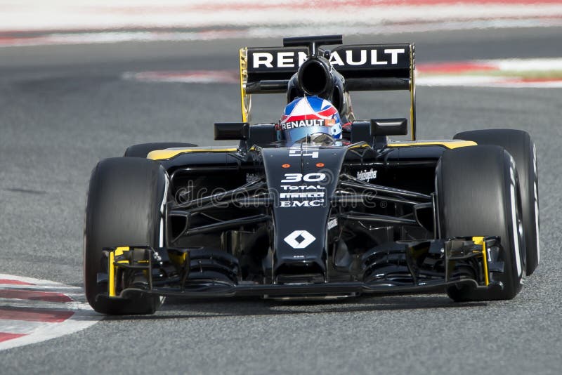 Chaufför Jolyon Palmer Team Renault Sport fotografering för bildbyråer Chaufför Jolyon Palmer Team Renault Sport fotografering för bildbyråer