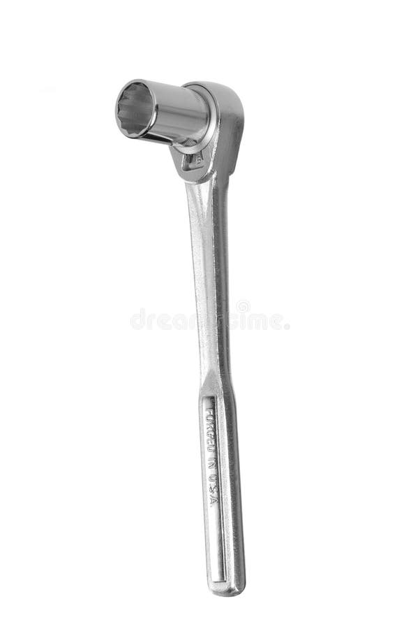 Chave de soquete isolada no branco fotografia de stock royalty free Chave de soquete isolada no branco fotografia de stock royalty free