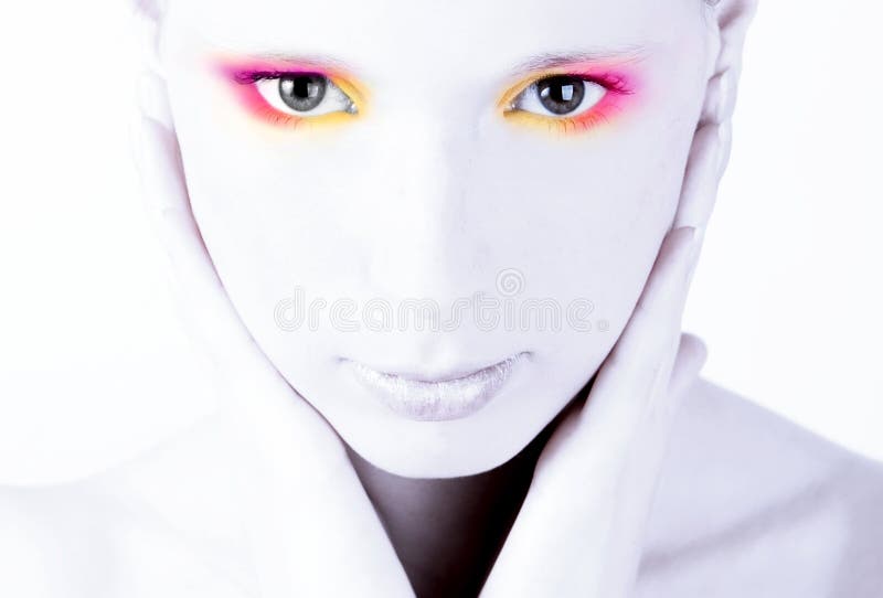 Chave elevada da mulher de Portret fotografia de stock Chave elevada da mulher de Portret fotografia de stock