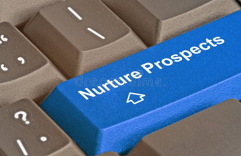 Keyboard with key to nurture prospects. Keyboard with key to nurture prospects