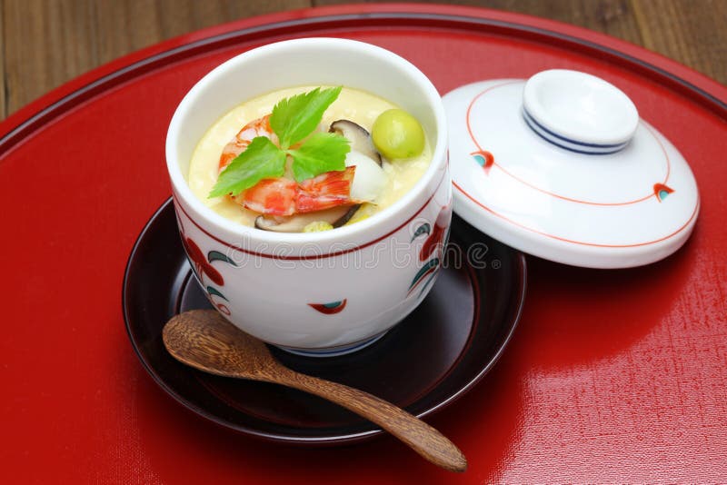 Chawanmushi, steamed egg custard, japanese food. Chawanmushi, steamed egg custard, japanese food