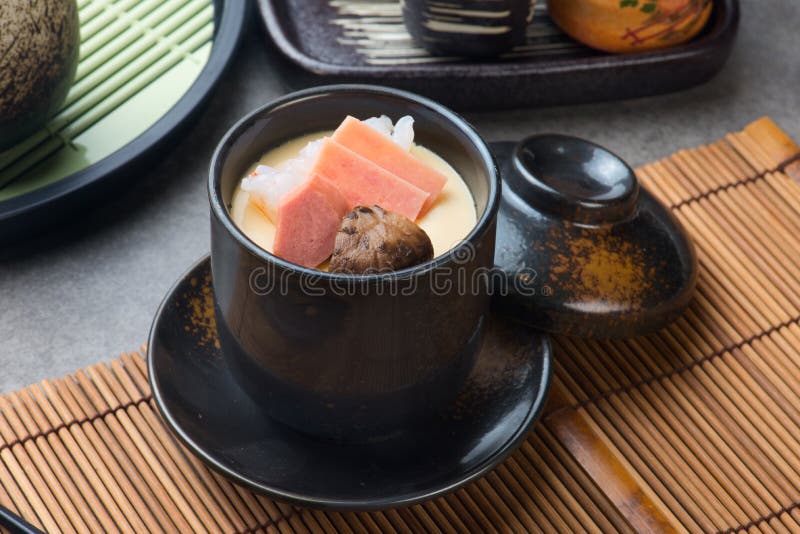 Chawanmushi, steamed egg custard, japanese food royalty free stock image