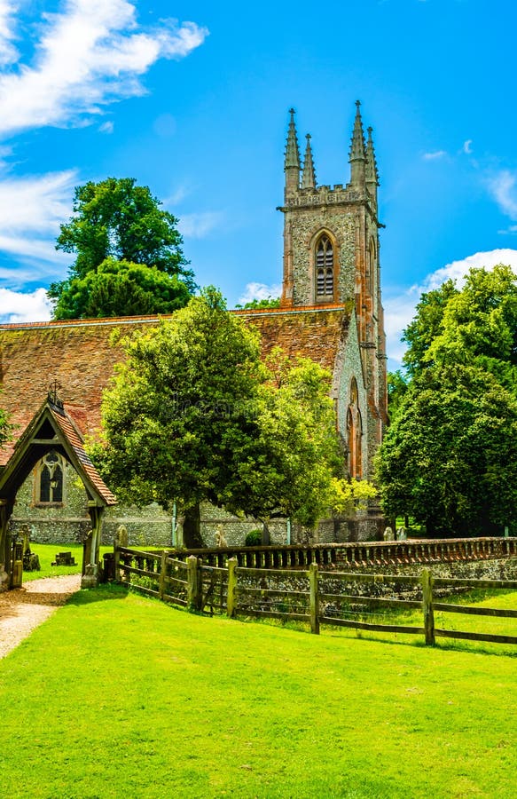 St Nicholas Church in Chawton, Hampshire, England Stock Image - Image