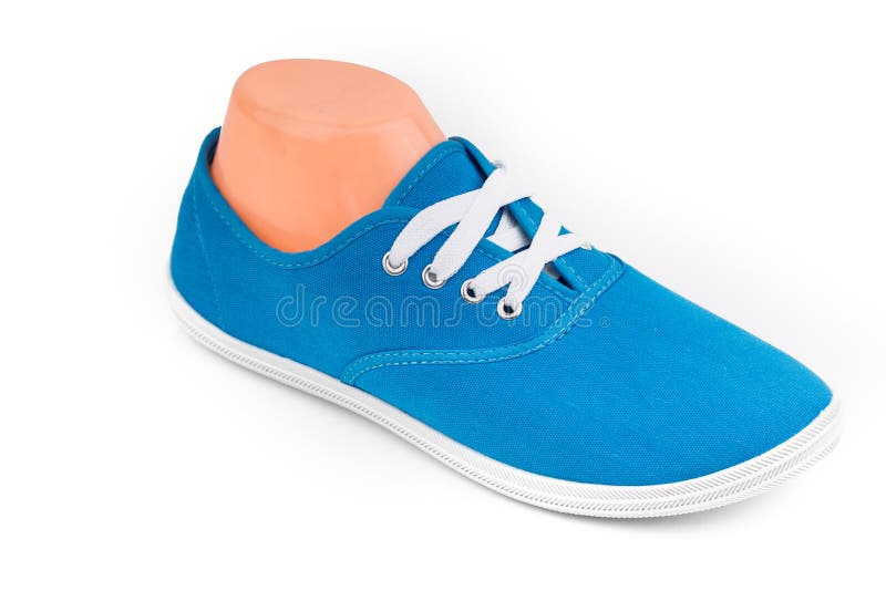 Cheap Blue Sport Shoes Isolated on White Stock Image Image of sneaker