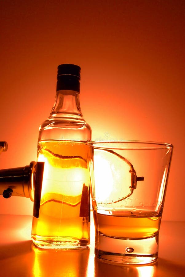 Cheap Whisky and Glass stock image. Image of cheap, alcohol 12568801