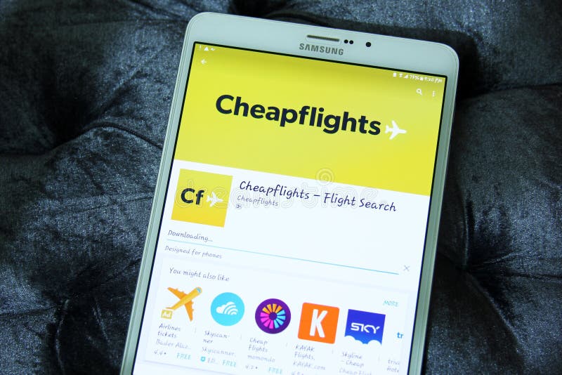 Cheapflights mobil app redaktionell foto. Bild av appar 92774740