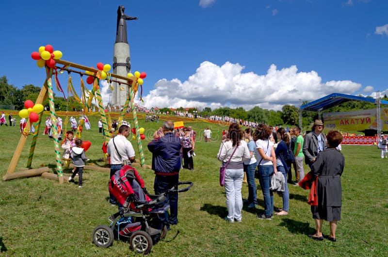 Cheboksary, Rusland, Chuvash vakantie royalty-vrije stock afbeeldingen Cheboksary, Rusland, Chuvash vakantie royalty-vrije stock afbeeldingen