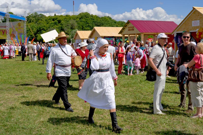 Cheboksary, Rusland, Chuvash vakantie stock afbeelding Cheboksary, Rusland, Chuvash vakantie stock afbeelding