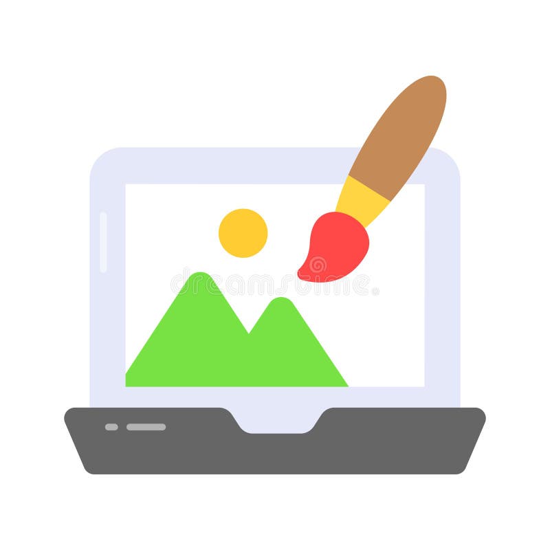 Check this beautifully designed icon of digital art in trendy style royalty free illustration