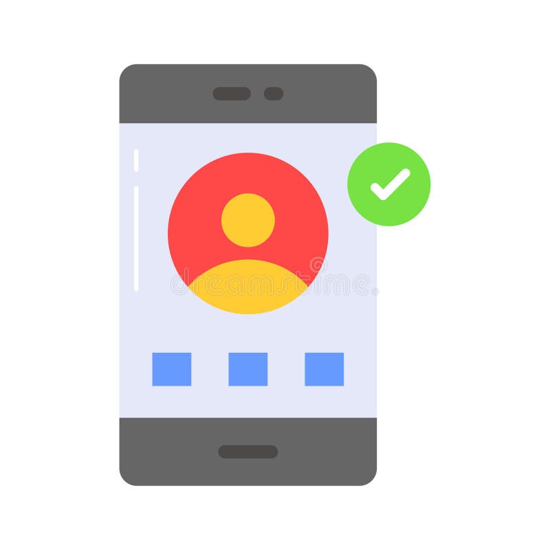 Check this beautifully designed icon of mobile account in modern flat style royalty free illustration