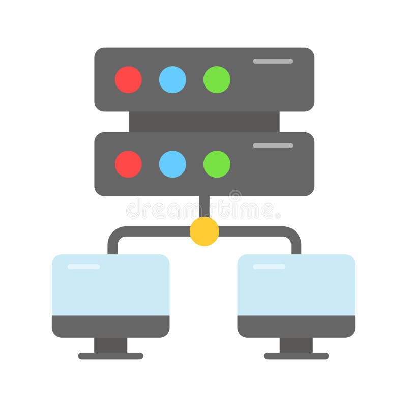 Check this beautifully designed icon of network server in modern style stock illustration