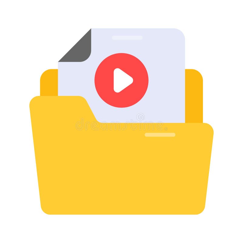 Check this beautifully designed icon of video folder, vector of media folder customizable design vector illustration