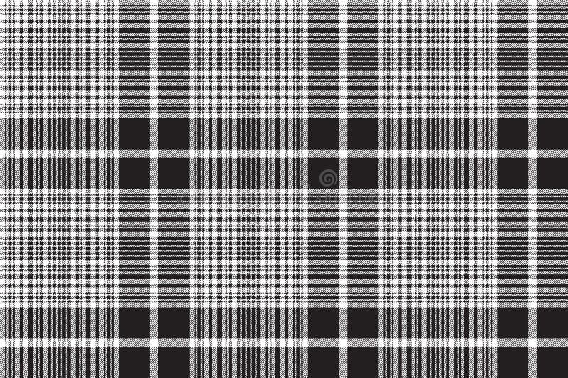Check black white plaid seamless pattern vector illustration