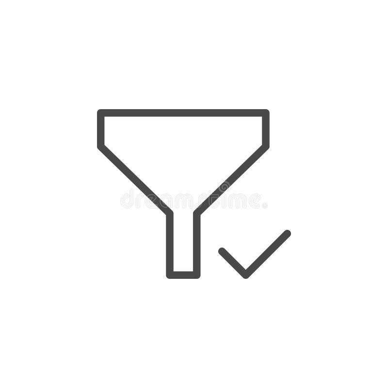 Check, Filter Vector Icon. Multimedia Minimalist Outline Vector Icon