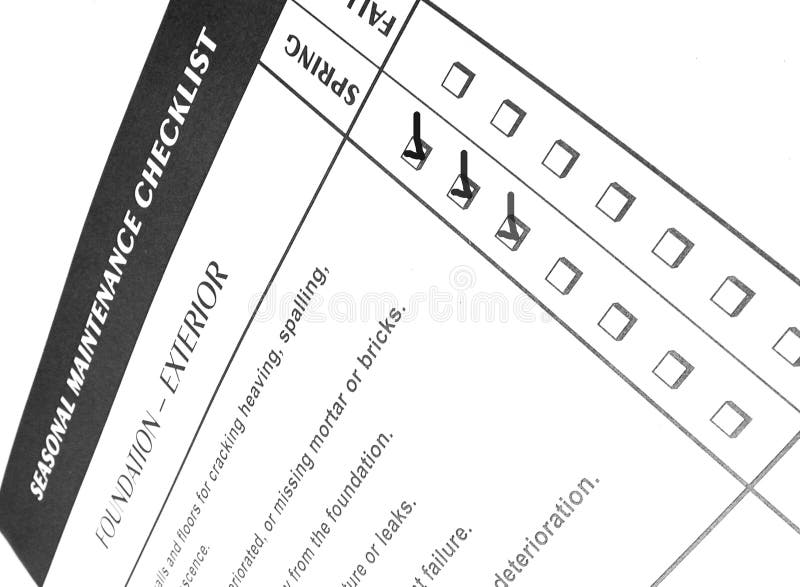 Download Check List For Home Maintenance Stock Photo - Image of order, details: 288164