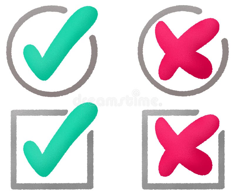 Check And Cross Symbols Stock Photo, Royalty-Free