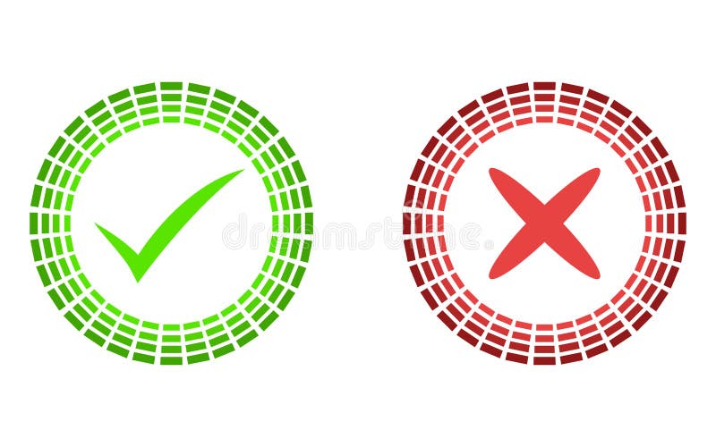 Check mark and X mark icon vector royalty free illustration