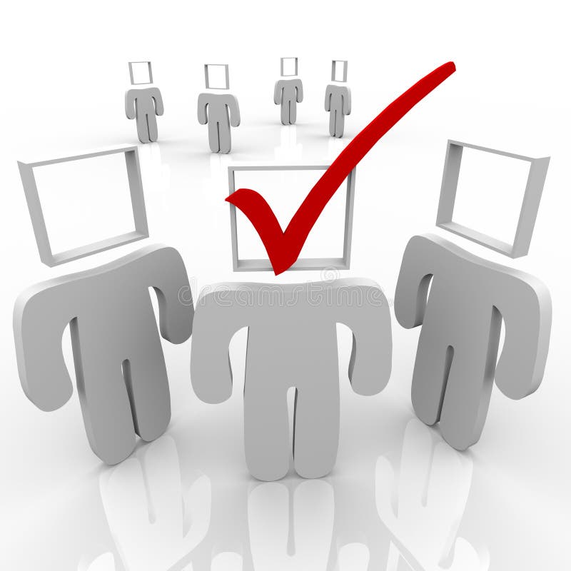 Check Mark Man - the Chosen One in the Group vector illustration