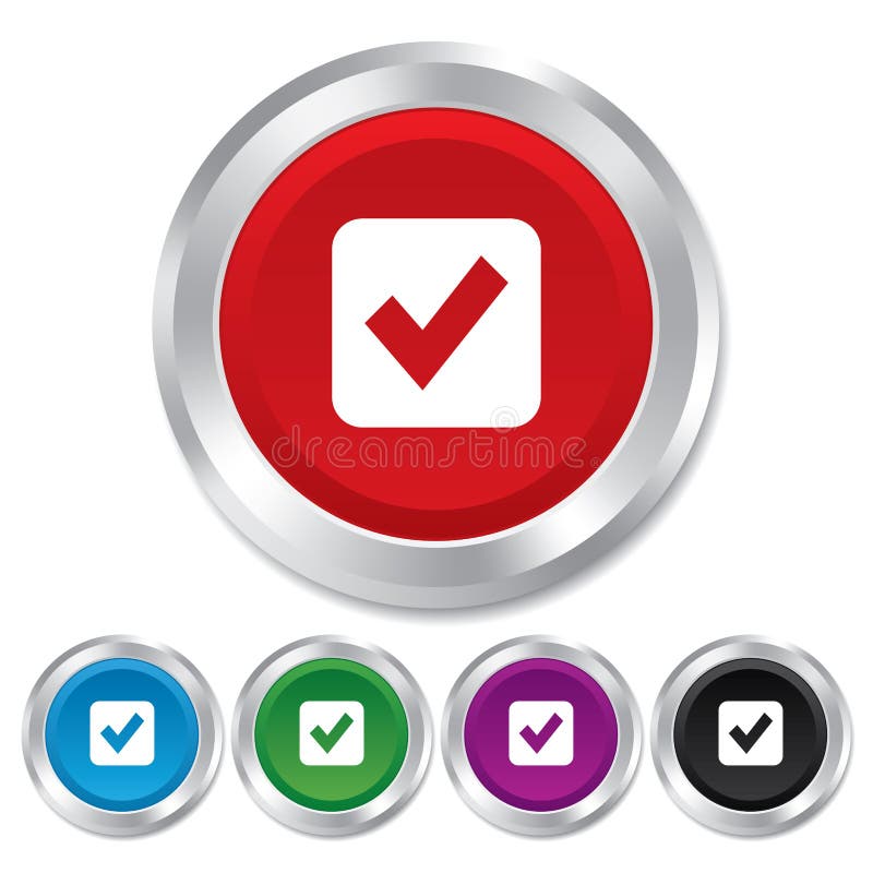 Check mark sign icon. Checkbox button. vector illustration
