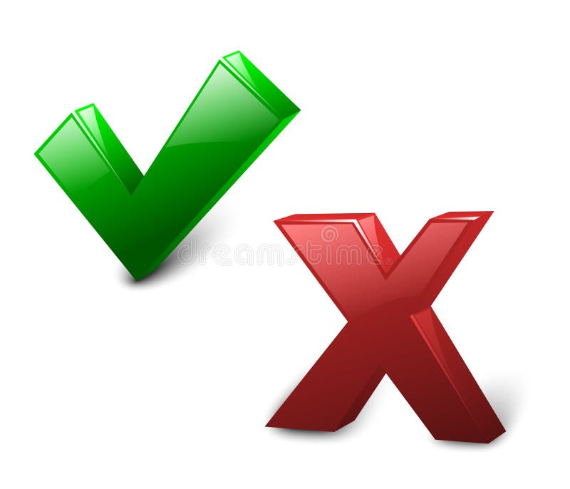 Check Mark Yes and No. Vector Illustration Stock Vector - Illustration ...