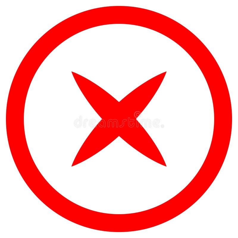 Check Marks - Red Cross Icon Inside of Circle - Vector Stock Vector -  Illustration of circle, flat: 140098832