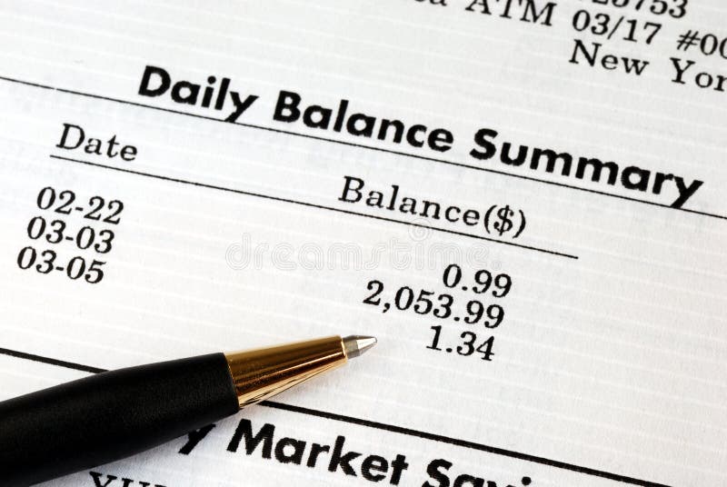 Check the monthly bank account statement royalty free stock photography