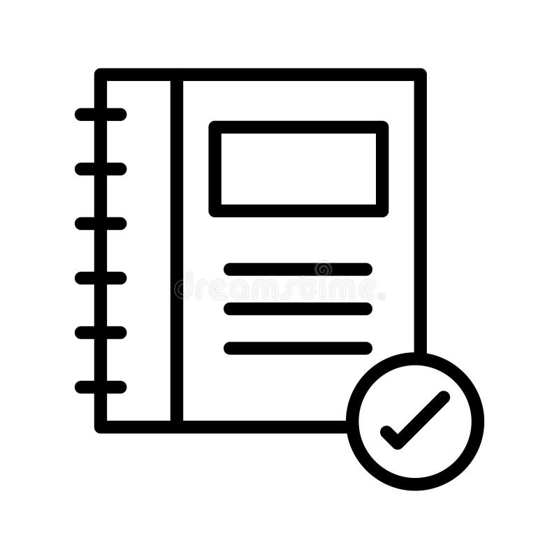 Check notebook thin line vector icon stock illustration illustration
