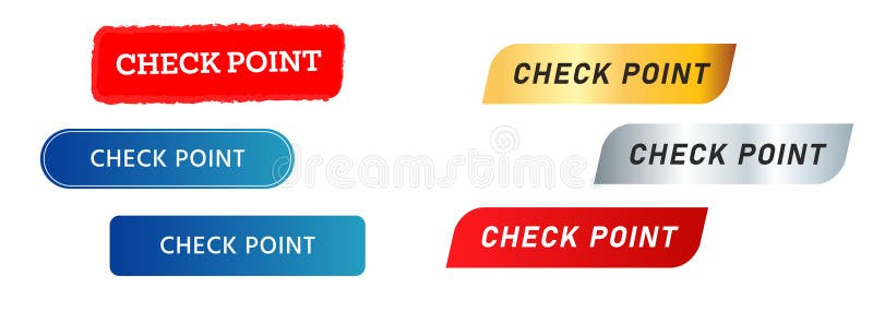 Check point rubber stamp button square label sticker sign done progress marker stock illustration