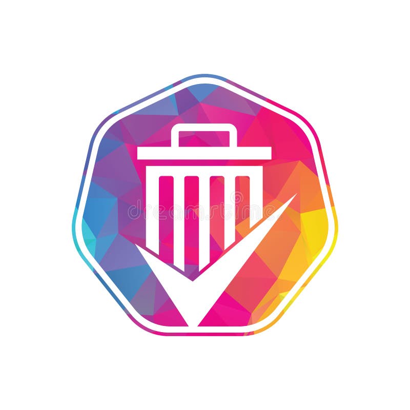 Check Trash Vector Logo Template. Good Trash Vector Logo Template Stock