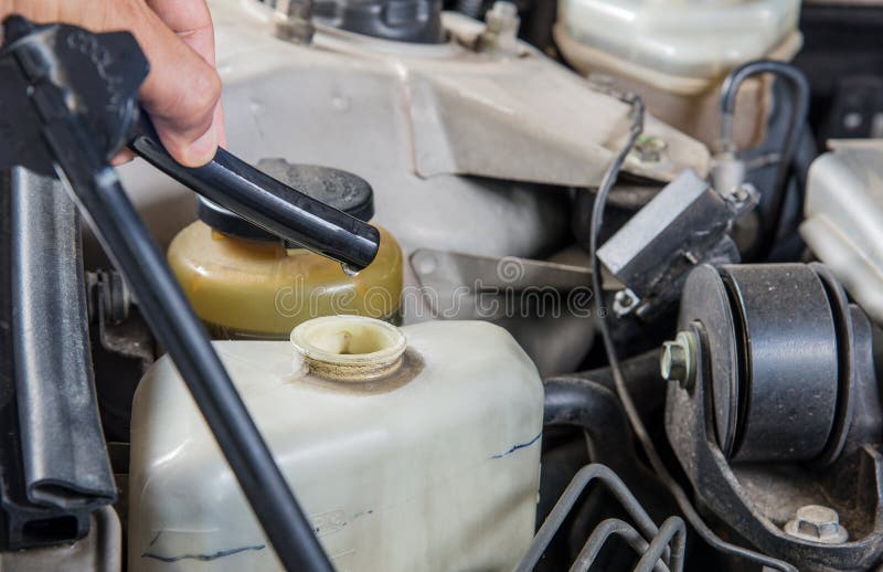 Check Water Reserves Car,Car Maintenance,Check Car Yourself,Che Stock Image Image of plastic
