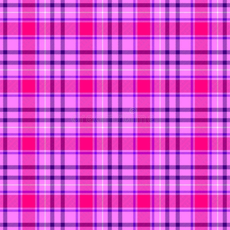 Checked diamond tartan plaid scotch fabric seamless pattern texture background - color baby pink hot magenta purple violet