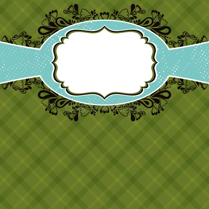 Checked green background with label stock illustration